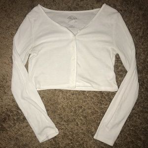 White button crop top!